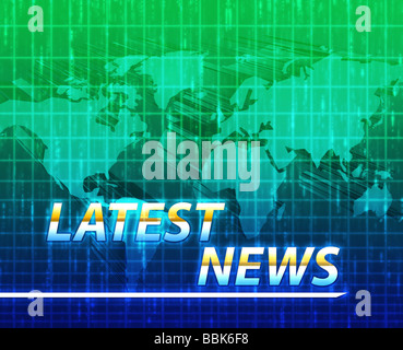 Latest breaking news newsflash splash screen announcement illustration Stock Photo