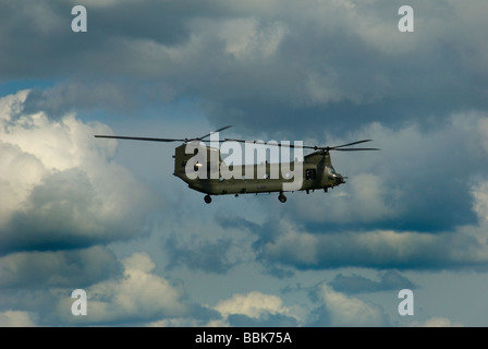 An RAF Chinook Helicopter in flight Stock Photo