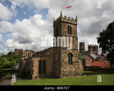 St Margaret's Church Durham with castle and cathedral in background, England, UK Stock Photo