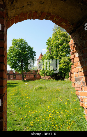 Ruins of Teutonic castle in Szymbark, Warmian-Masurian Voivodeship, Poland Stock Photo