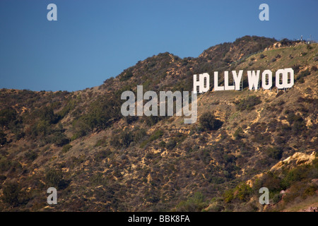 The Hollywood sign from Griffith Observatory Los Angeles California Stock Photo