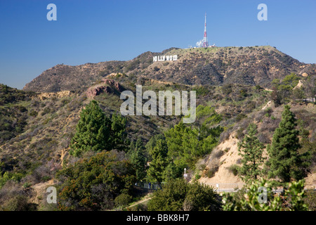 The Hollywood sign from Griffith Observatory Los Angeles California Stock Photo