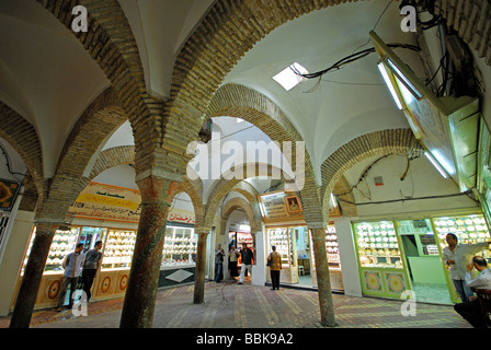 TUNIS, TUNISIA. The Gold Souk in the Medina in central Tunis. 2009. Stock Photo