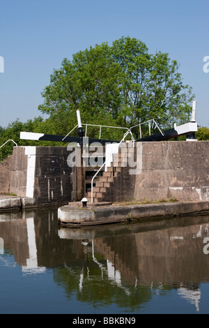 canal locks on the Grand Union canal at Knowle Stock Photo