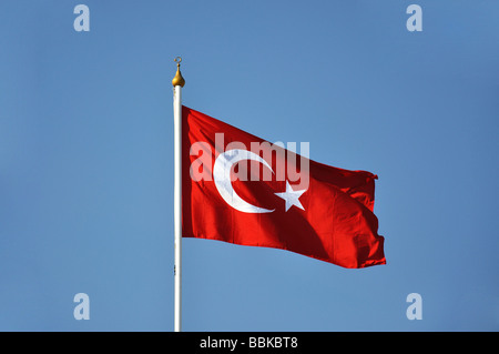 Turkish flag, Marmaris, Datca Peninsula, Mulga, Republic of Türkiye Stock Photo