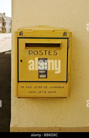 A typical French post box in a French village Stock Photo