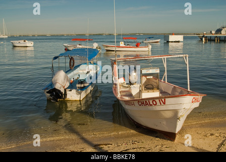 Boats on beach at Malecon in La Paz, Baja California Sur, Mexico Stock Photo