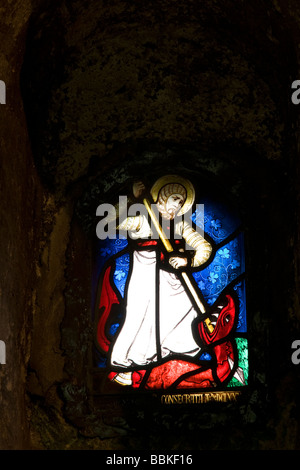 Jarrow Window 7th century Saxon stained glass window in St. Paul's Church in Jarrow ...