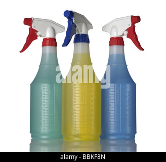 Three 3 spray bottle Stock Photo