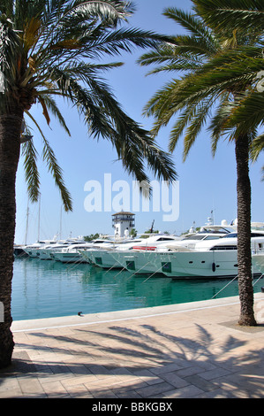 Marina view, Puerto Portals, Portal Nous / Bendinat, Mallorca, Balearic Islands, Spain Stock Photo