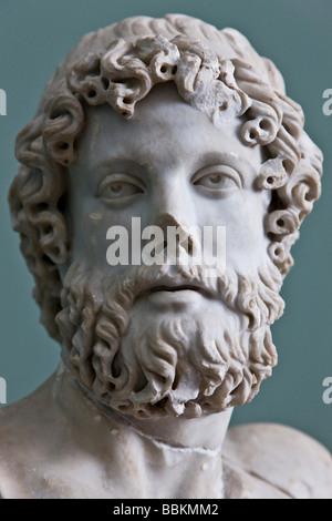 Marble sculpture of Zeus the bearded God Stock Photo
