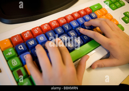Visio is a special school for blind and partially sighted There are many tools such as Braille magnifying glasses large books with large print Braille typewriters and Braille maps Stock Photo