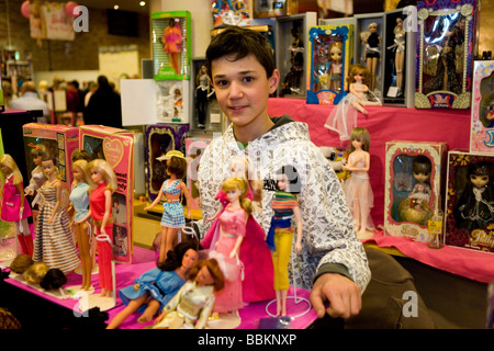 The famous Barbie doll is 50 years on March 9 2009 Because of her birthday Dutch barbie fans organised a barbie exhibition in Haarlem Most visitors are actually adults An average barbie doll costs around 90 euro but rare collector items can go up to 1500 euro Stock Photo