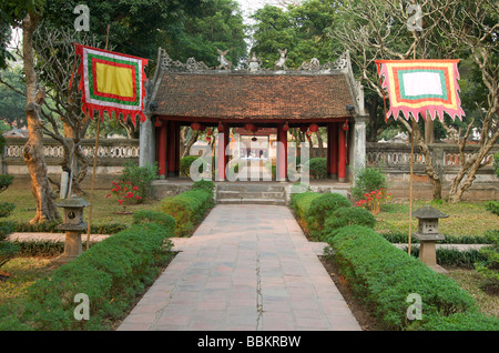 The main walkway into the Temple of Literature in Hanoi North Vietnam Stock Photo