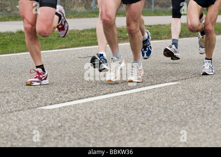 Marathon runners, detail legs and shoes, Freiburgmarathon, Freiburg marathon, 29.03.2009, Freiburg, Baden-Wuerttemberg, Germany Stock Photo