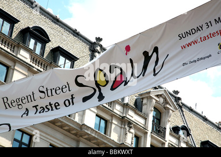 Banner for Spanish festival in Regent Street, London Stock Photo