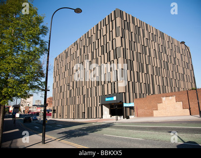 A modern clad car park in the centre of Sheffield Stock Photo