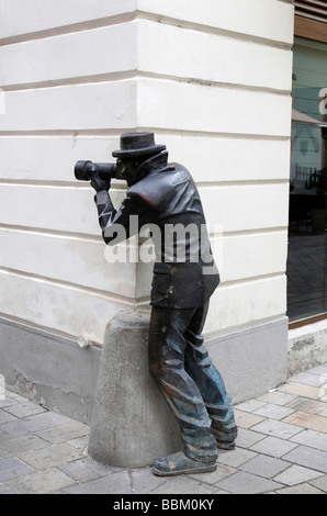 The statue of paparazzi in Bratislava Slovakia Stock Photo