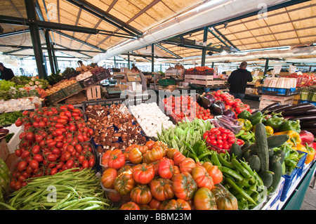 Fruit and vegetable stall Rialto market San Polo Venice Italy Stock Photo