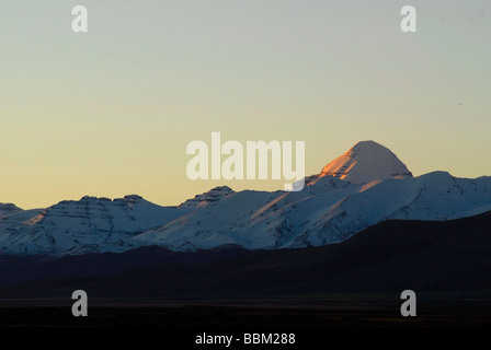 Sunset at Mount Kailash, Tibetan: Kang Rinpoche, Province of Ngari, West Tibet, Tibet Stock Photo