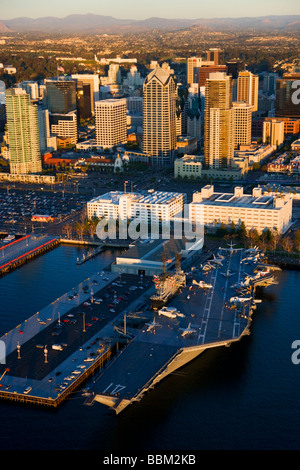 The Navy aircraft carrier USS Midway downtown San Diego California Stock Photo