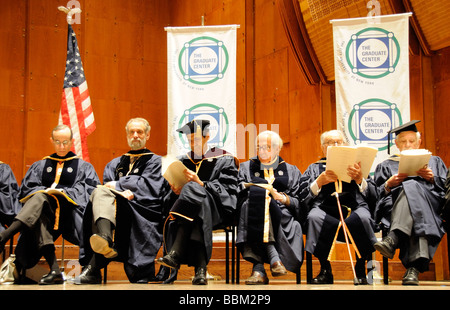 Academics seated during a graduation ceremony at the Lincoln Center New York USA Stock Photo