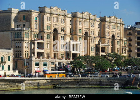 MALTA. Imposing residential buildings by Balluta Bay in St Julian's. 2009. Stock Photo