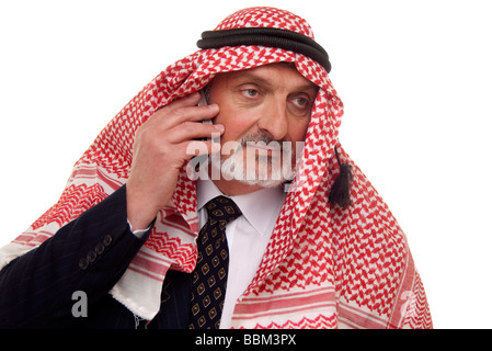 arab businessman using a mobile phone Stock Photo