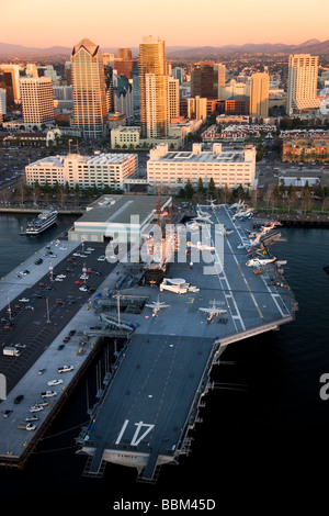 The Navy aircraft carrier USS Midway downtown San Diego California Stock Photo