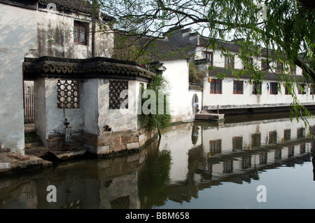 Canal in the ancient water town of Zhouzhuang Jiangsu China Stock Photo
