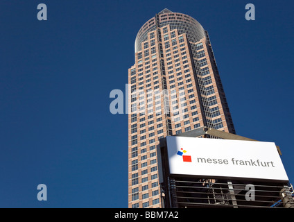 Fair Tower in Frankfurt am Main, Hesse, Germany Stock Photo