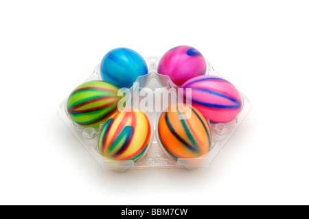 Colorful Easter eggs in packaging Stock Photo
