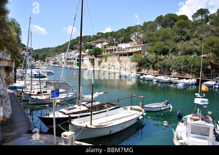 Harbour view, Cala Figuera, Santanyi Municipality, Mallorca, Balearic Islands, Spain Stock Photo