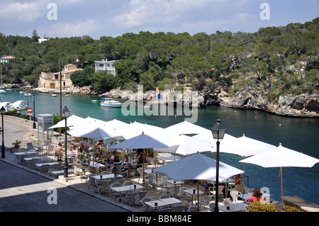 Harbour restaurant, Cala Figuera, Santanyi Municipality, Mallorca, (Majorca) Balearic Islands, Spain Stock Photo