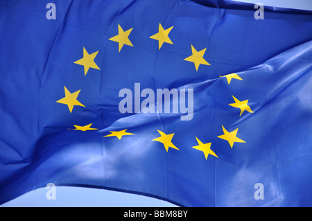 European Union flag, Cala d’Or, Santanyi Municipality, Mallorca, Balearic Islands, Spain Stock Photo