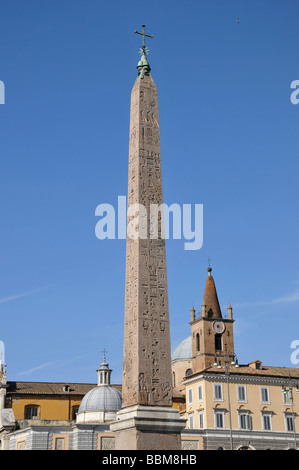 Flaminio obelisk, Piazza del Poplo Square, historic centre, Rome, Italy Stock Photo