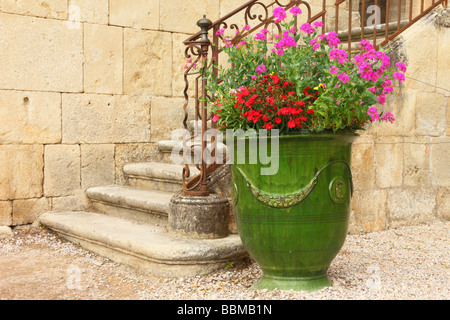 Flower pot former archbishop flower garden Saint Nazaire Cathedral Beziers Herault Languedoc-Roussillon France Stock Photo