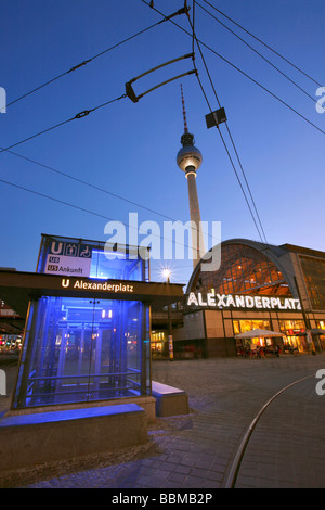 Elevator to U-Bahn train station, Alexanderplatz square and Fernsehturm TV tower, Berlin, Germany, Europe