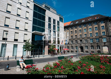 Zietenplatz square at the Representation of the Free State of Thuringia, Mauerstrasse street, Berlin Mitte, Berlin, Germany Stock Photo