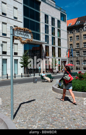 Zietenplatz square at the Representation of the Free State of Thuringia, Mauerstrasse street, Berlin Mitte, Berlin, Germany Stock Photo