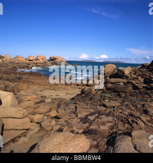 Cote De Granit Rose coast, Cotes-d'Armor, Brittany, France Stock Photo