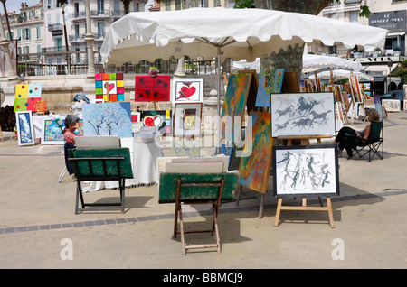 Artiists market in Cannes,South of France,France,EU Stock Photo