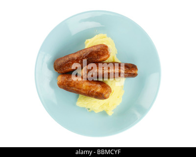 Mashed Potato with Sausages Stock Photo