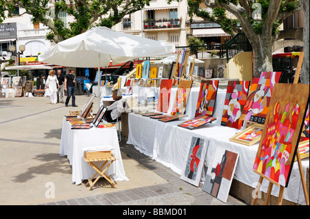 Artiists market in Cannes,South of France,France,EU Stock Photo