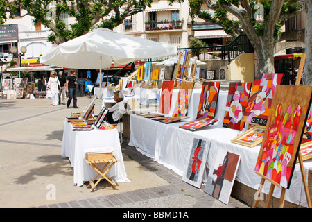 Artiists market in Cannes,South of France,France,EU Stock Photo