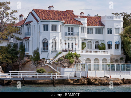 Australia New South Wales. A fine residential property at the entrance to Rose Bay, Sydney Harbour. Stock Photo