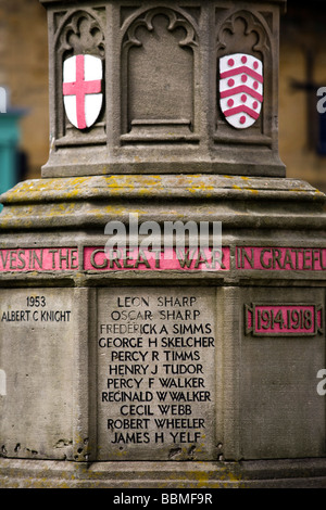 War memorial to the dead of a market town, Moreton-in-Marsh, Gloucestershire, UK Stock Photo
