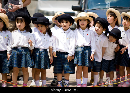 Japanese school children Stock Photo