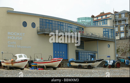 RNLI Lifeboat Station and Museum on Cromer Beach, Cromer, Norfolk. Stock Photo