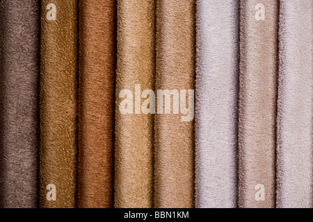 Colourful fabric samples, full frame, close-up Stock Photo